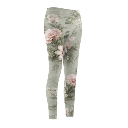 Floral Sage Vintage Women's Casual Leggings