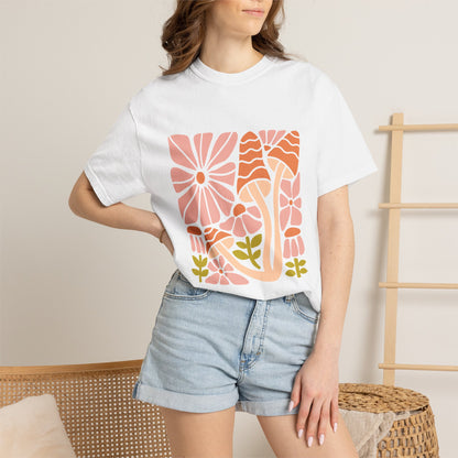 Floral Retro Waves Garment-Dyed Women's T-Shirt