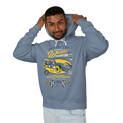 Fastest Car World Champion Vintage Auto Design Lightweight Hooded Sweatshirt