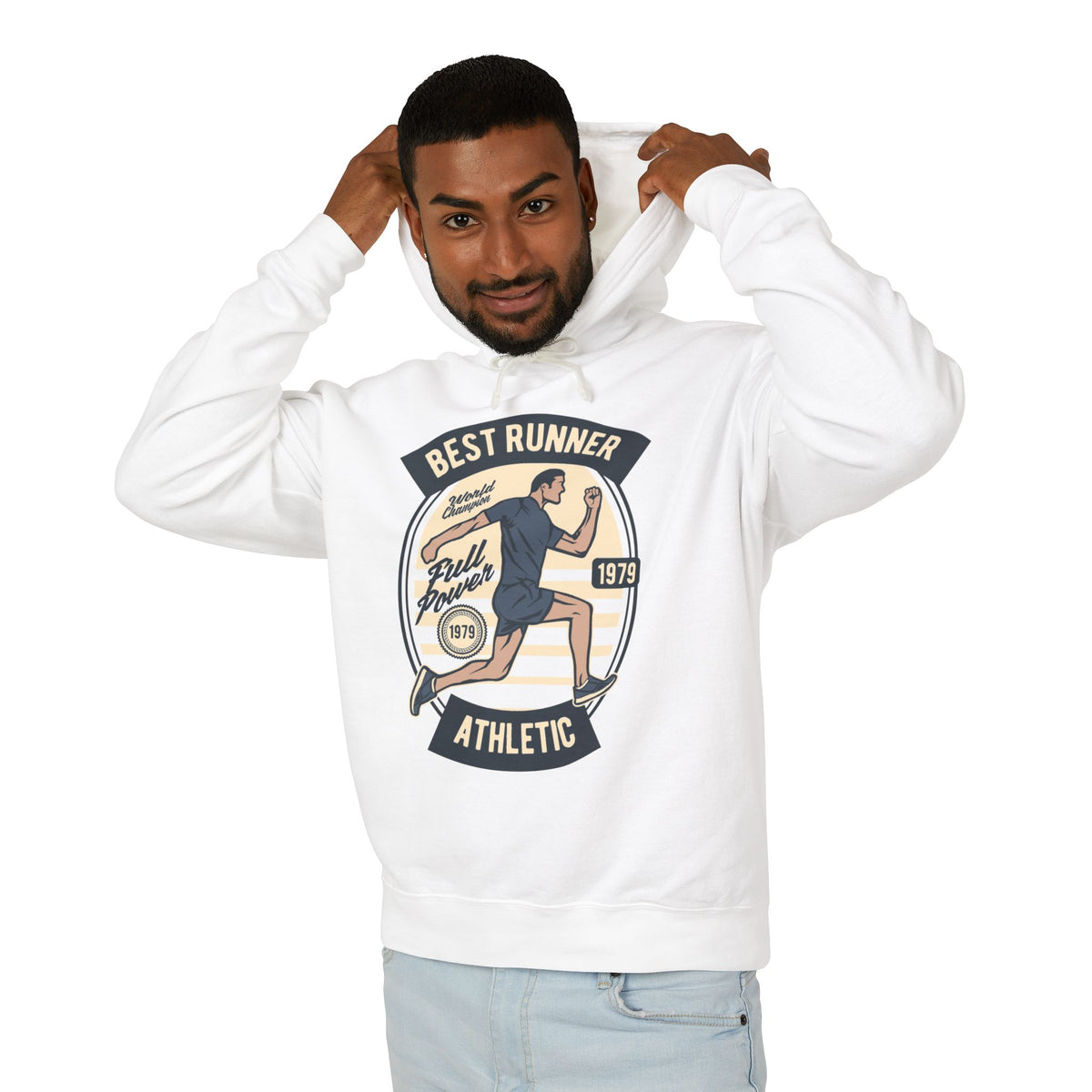 "Best Runner Athletic" Lightweight Hooded Sweatshirt