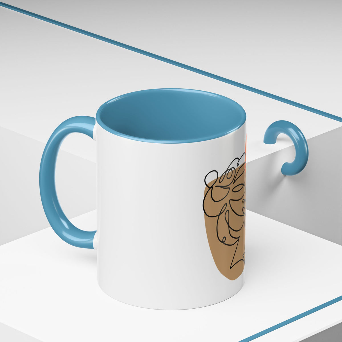 Abstract Line Art Woman Accent 110z Mug