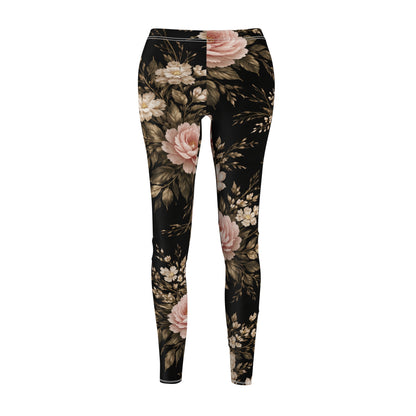 Floral Vintage Rose Women's Casual Leggings