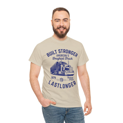 Built Stronger Last Longer Trucker Illustration Tee