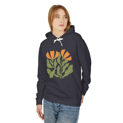 Botanical Tulip Flower Lightweight Women's Hooded Sweatshirt