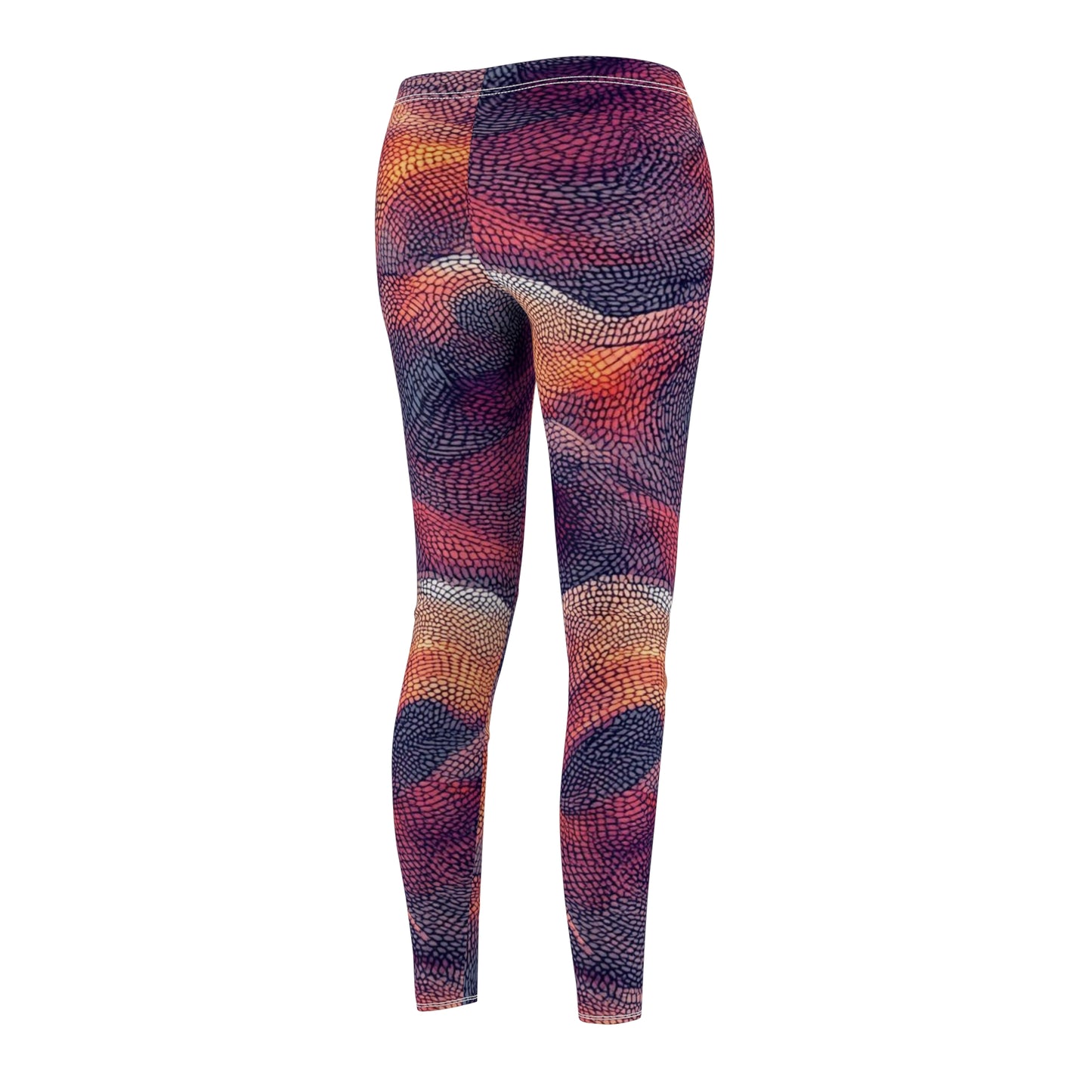 Abstract Sunset Waves Women's Casual Leggings