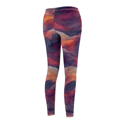 Abstract Sunset Waves Women's Casual Leggings