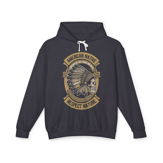 Native American Skull Headdress Hooded Sweatshirt