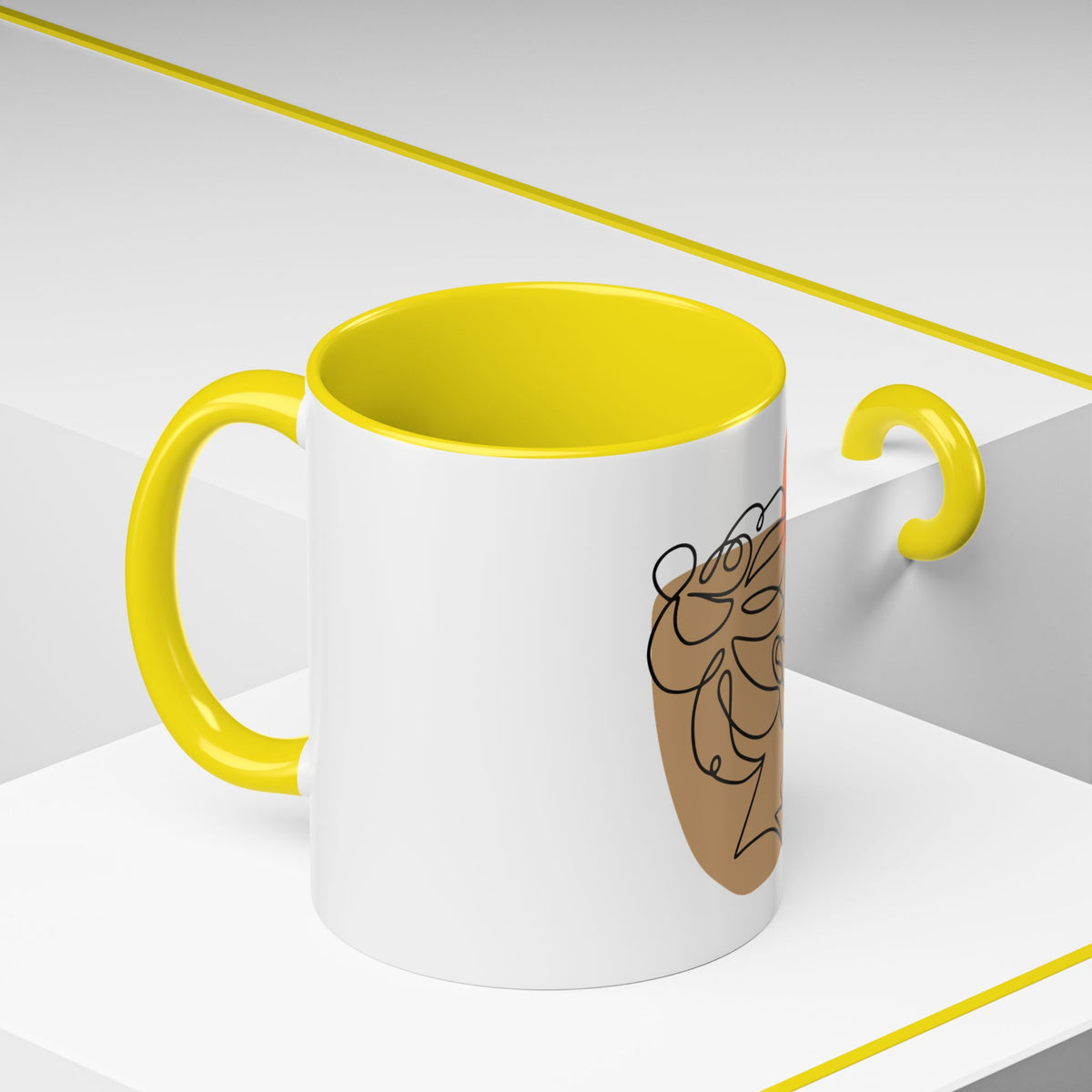 Abstract Line Art Woman Accent 110z Mug