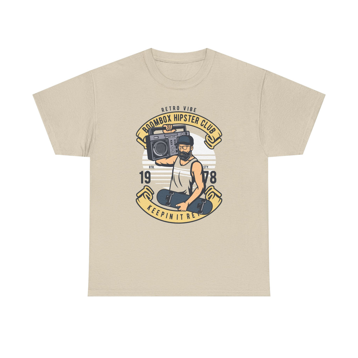 Retro Vibe Hipster Boombox Club T-Shirt