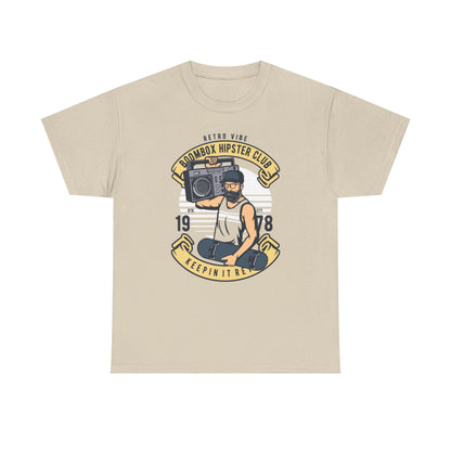 Retro Vibe Hipster Boombox Club T-Shirt
