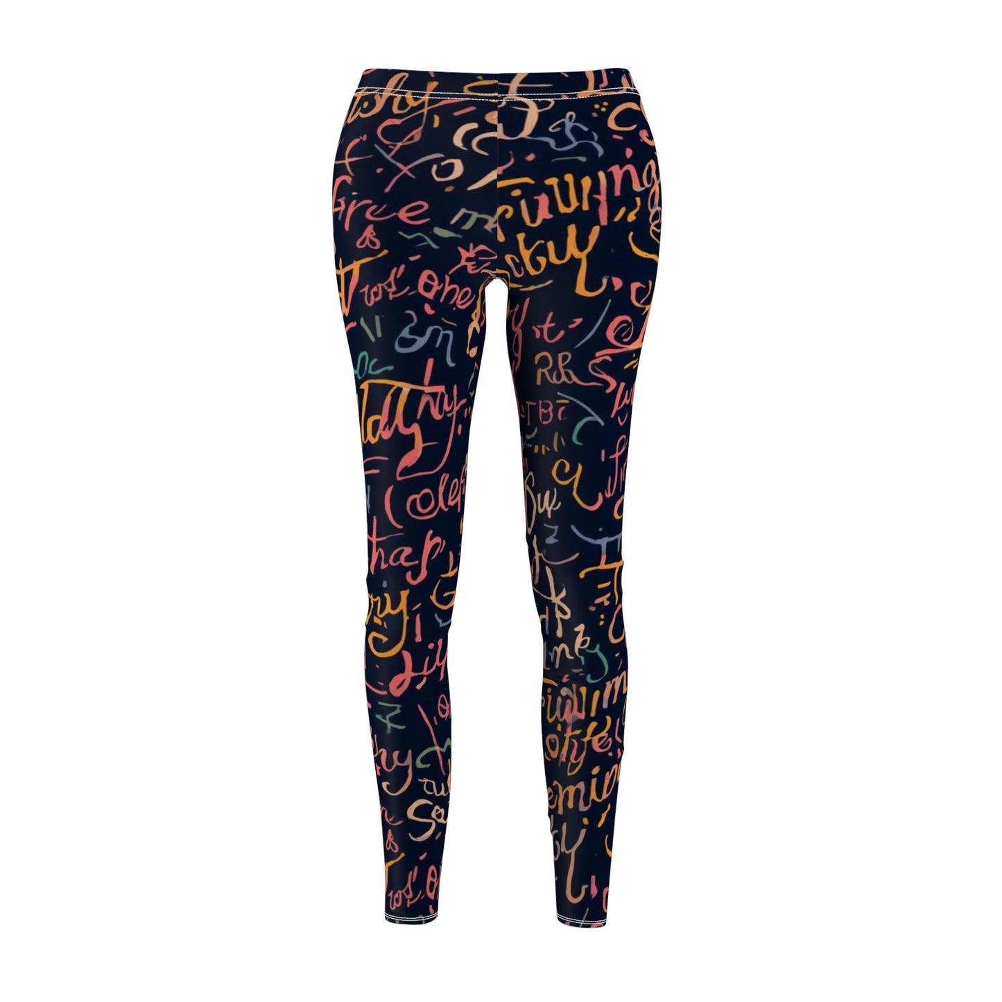 Handwritten Script Print Women's Leggings