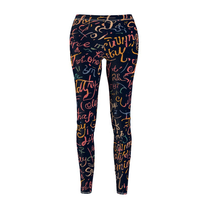 Handwritten Script Print Women's Leggings