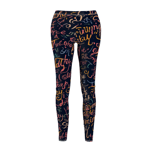 Handwritten Script Print Women's Leggings