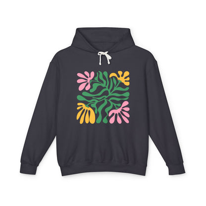 Floral Cutout Abstract Lightweight Women's Hooded Sweatshirt