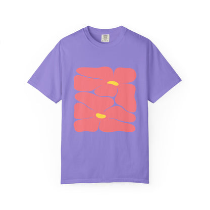 Pink Retro Flowers Graphic Garment-Dyed Women's T-Shirt