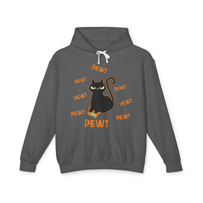 Pew! Cat Lightweight Women's Hooded Sweatshirt