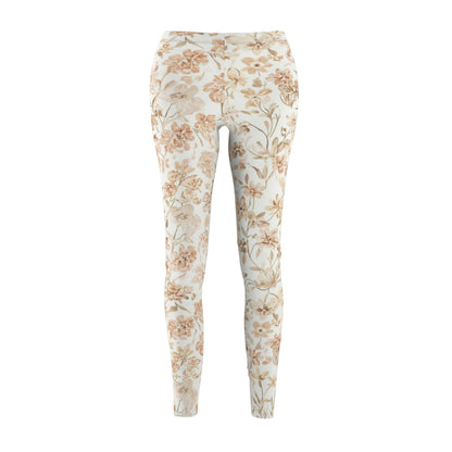 Floral Cream Toned Women's Leggings