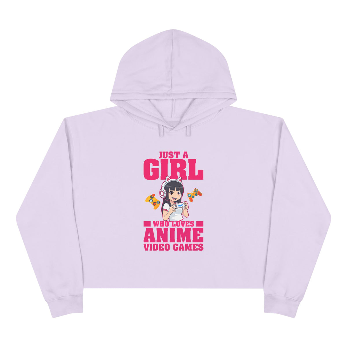 "Just A Girl Who Loves Anime & Video Games" Crop Hoodie