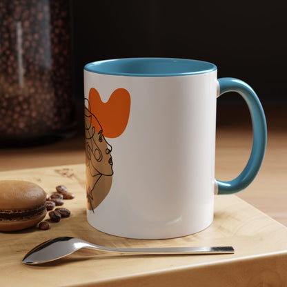 Abstract Line Art Woman Accent 110z Mug