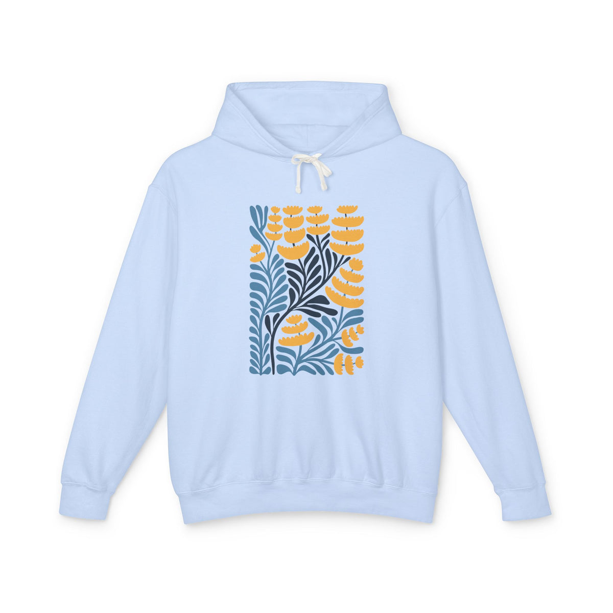 Botanical Floral Pattern Lightweight Women's Hooded Sweatshirt