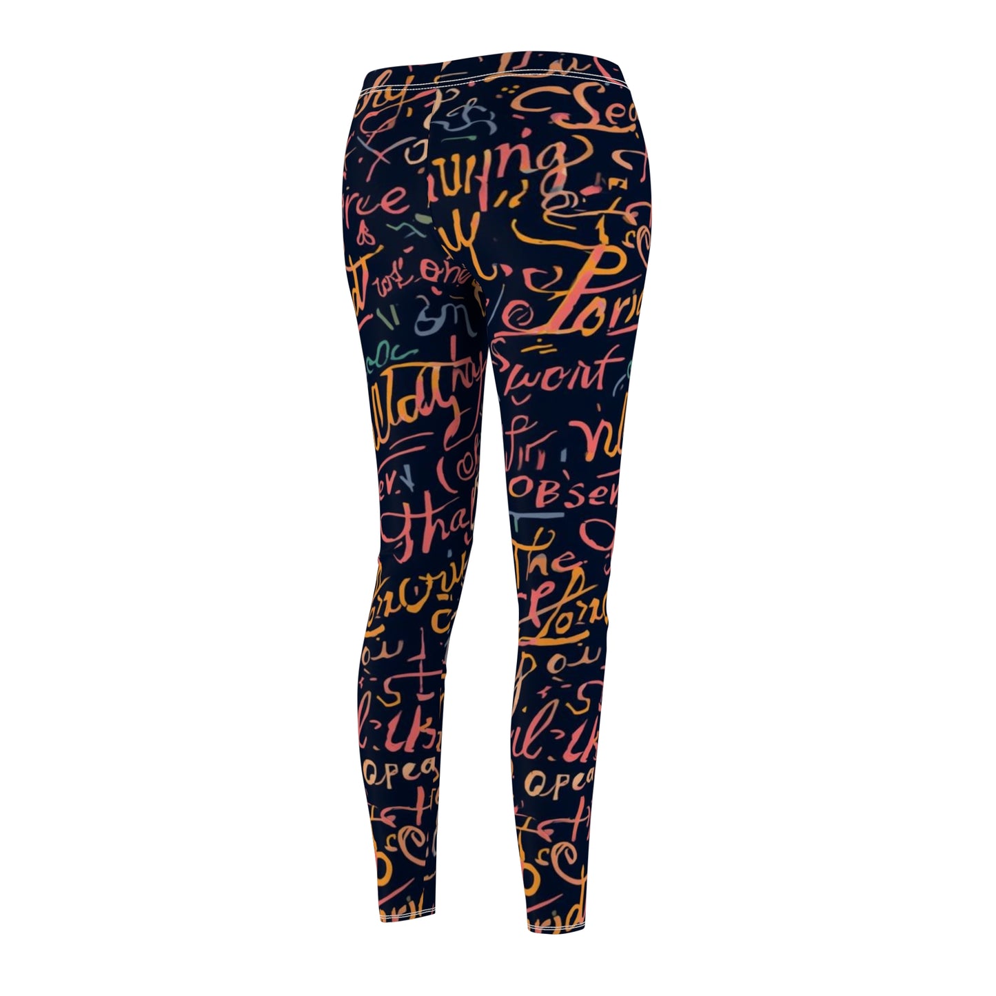 Handwritten Script Print Women's Leggings