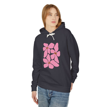 Pink Petal Bloom Lightweight Women's Hooded Sweatshirt