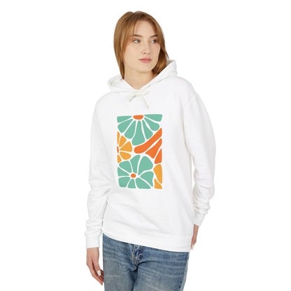 Colorful Floral Pattern Lightweight Women's Hooded Sweatshirt