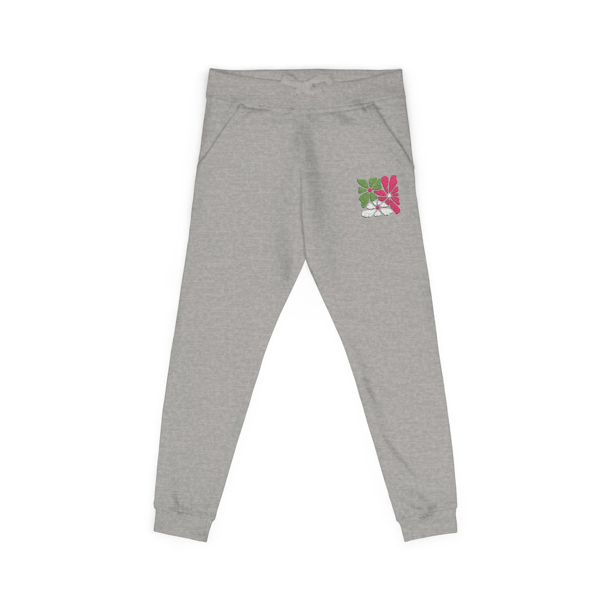 Floral Retro Block Print Embroidered Women's Fleece Sweatpants