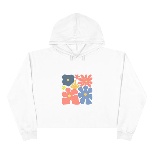 Colorful 70s Bloom Crop Hoodie