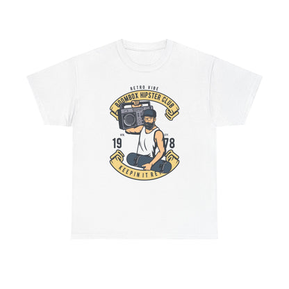 Retro Vibe Hipster Boombox Club T-Shirt