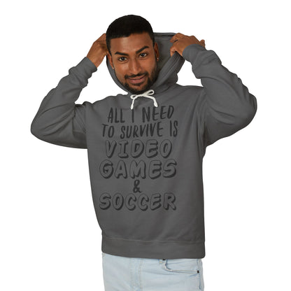 "All I Need To Survive" Casual Gamer Hooded Sweatshirt