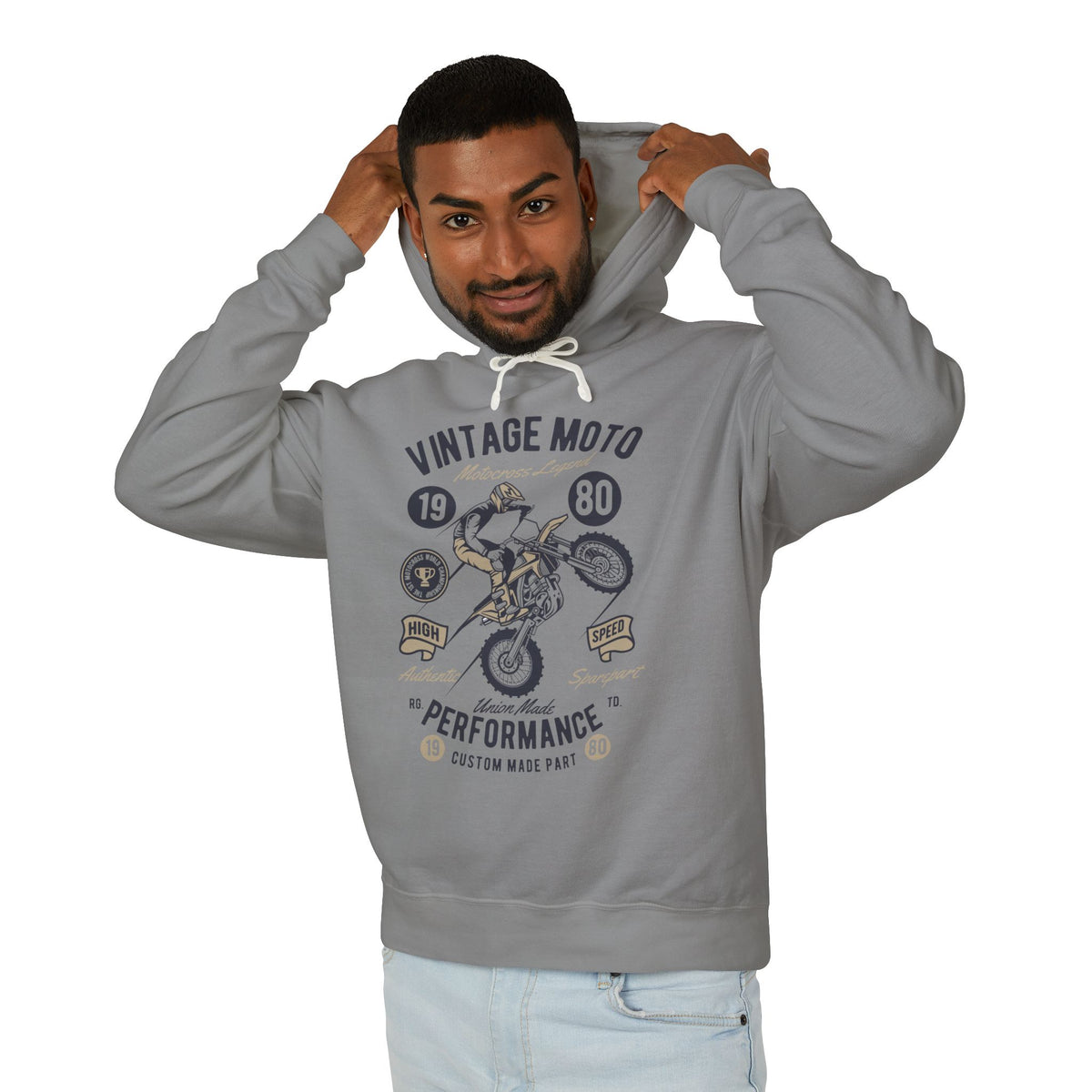 Vintage Moto Lightweight Hooded Sweatshirt