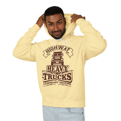 Highway Heavy Trucks Lightweight Hooded Sweatshirt