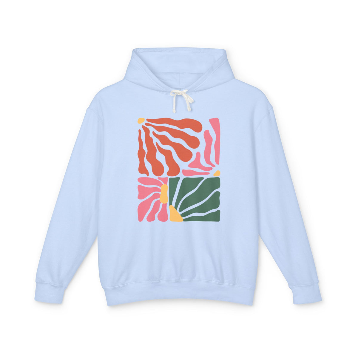 Abstract Geometric Color Block Lightweight Women's Hooded Sweatshirt