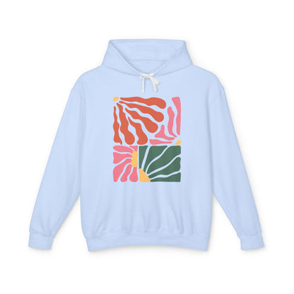 Abstract Geometric Color Block Lightweight Women's Hooded Sweatshirt