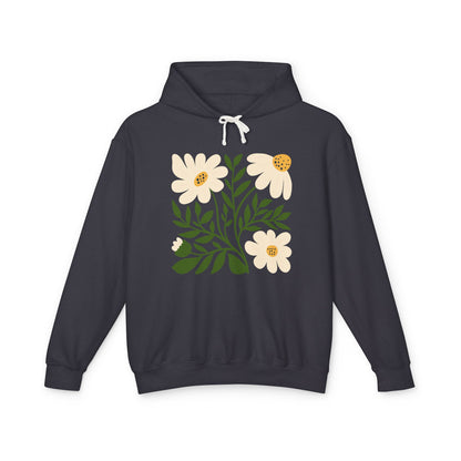 Minimal Yellow Bloom Lightweight Women's Hooded Sweatshirt