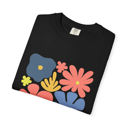 Colorful 70s Bloom Garment-Dyed Women's T-Shirt