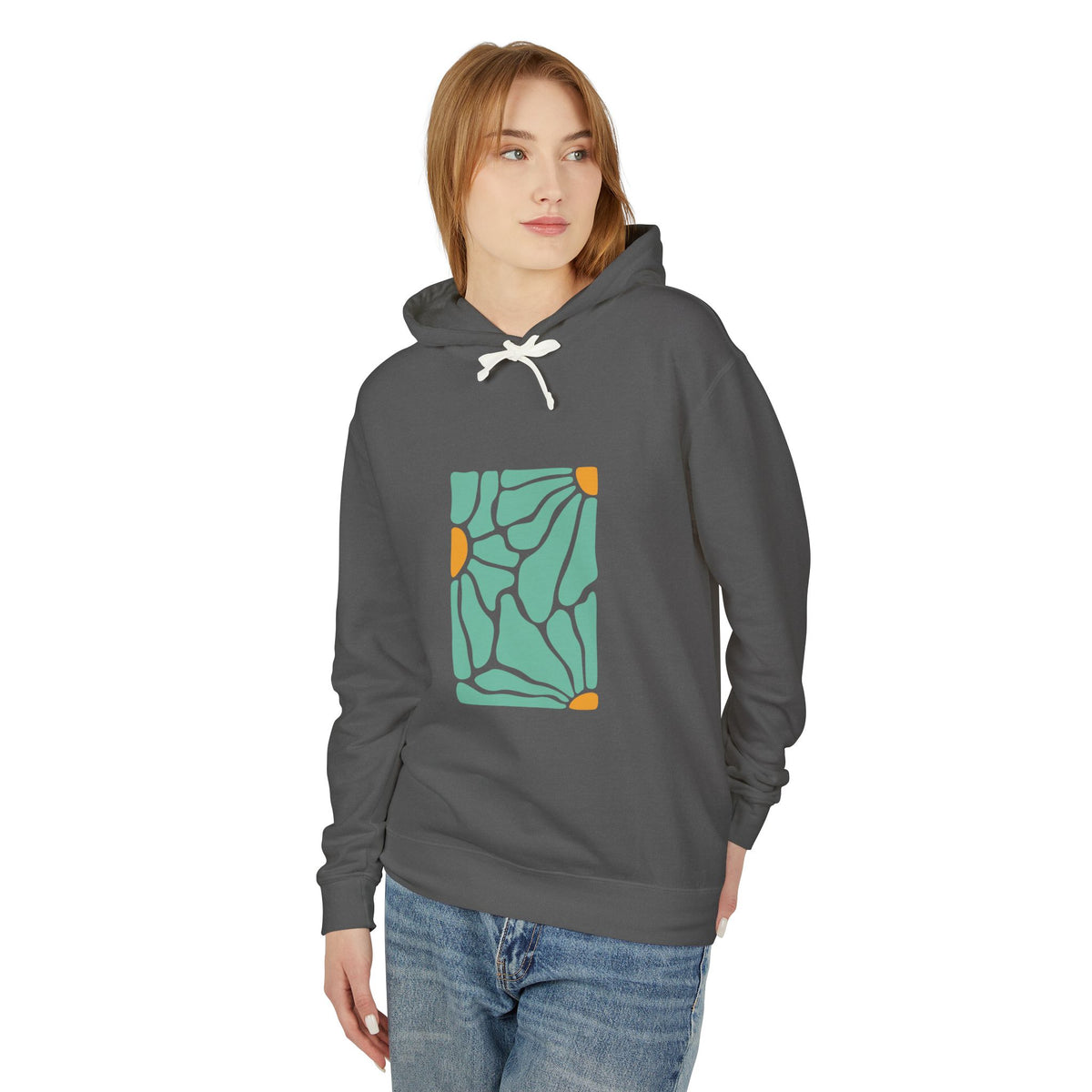 Abstract Botanical Pattern Lightweight Women's Hooded Sweatshirt