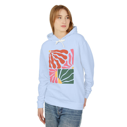 Abstract Geometric Color Block Lightweight Women's Hooded Sweatshirt
