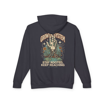 Steampunk Gorilla "Growth System: Stay Rooted, Keep Reaching" Lightweight Hooded Sweatshirt