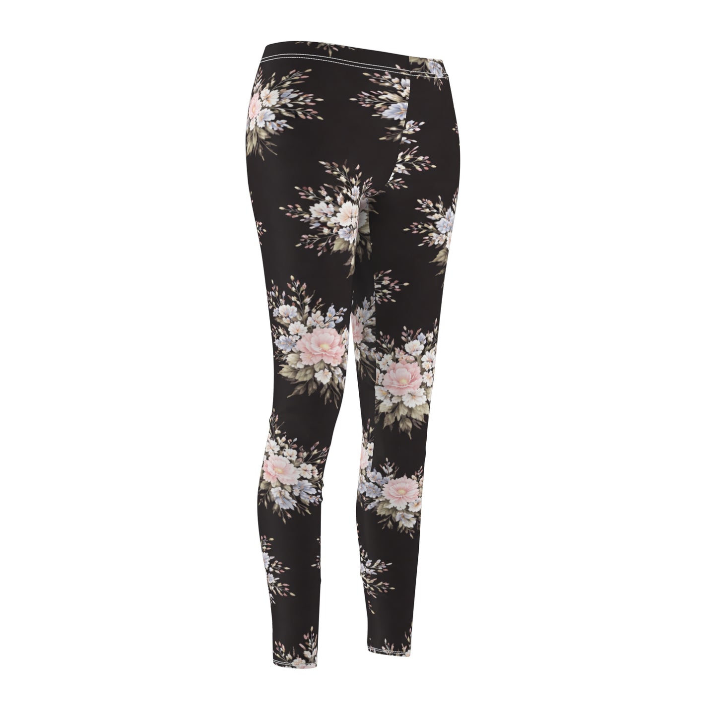 Floral Vintage Black Women's Casual Leggings