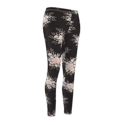 Floral Vintage Black Women's Casual Leggings