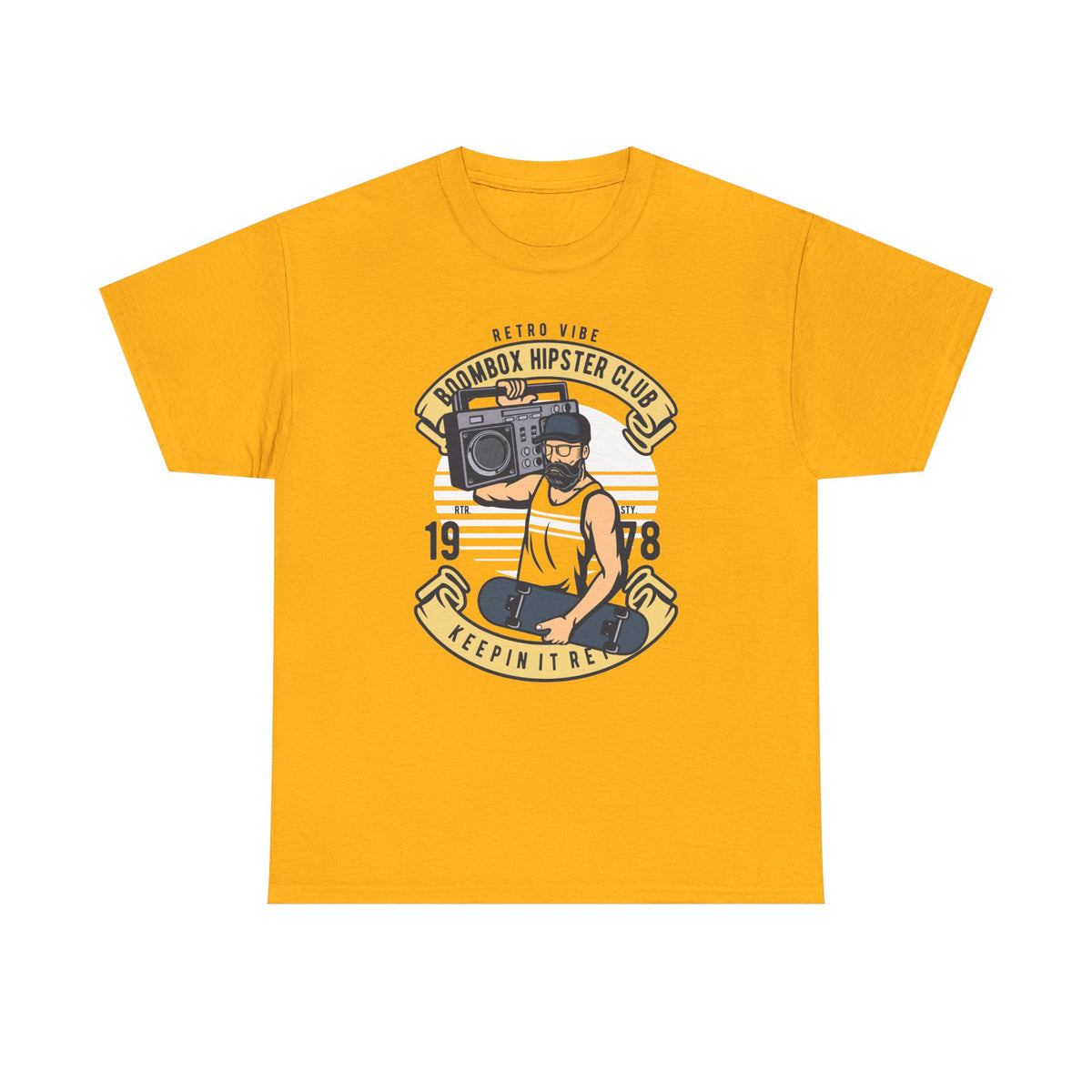 Retro Vibe Hipster Boombox Club T-Shirt