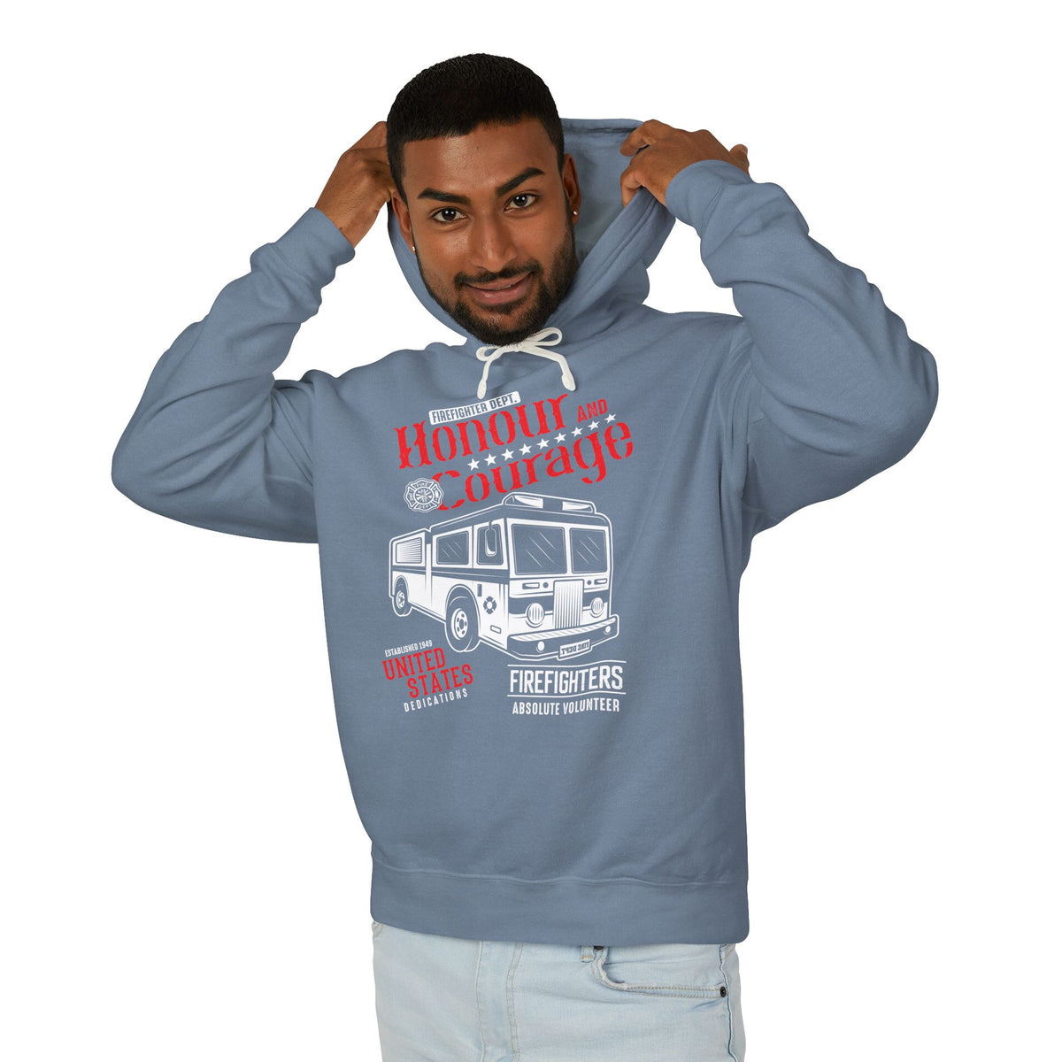 Honour and Courage Firefighters Lightweight Hooded Sweatshirt