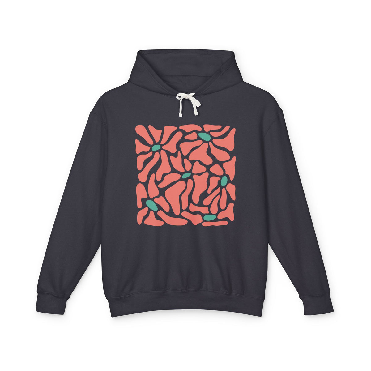 Abstract Coral Wave Lightweight Women's Hooded Sweatshirt
