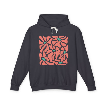 Abstract Coral Wave Lightweight Women's Hooded Sweatshirt