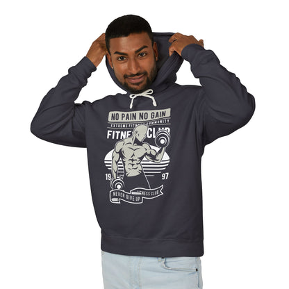 "No Pain No Gain" Weightlifting Gym Lightweight Hooded Sweatshirt