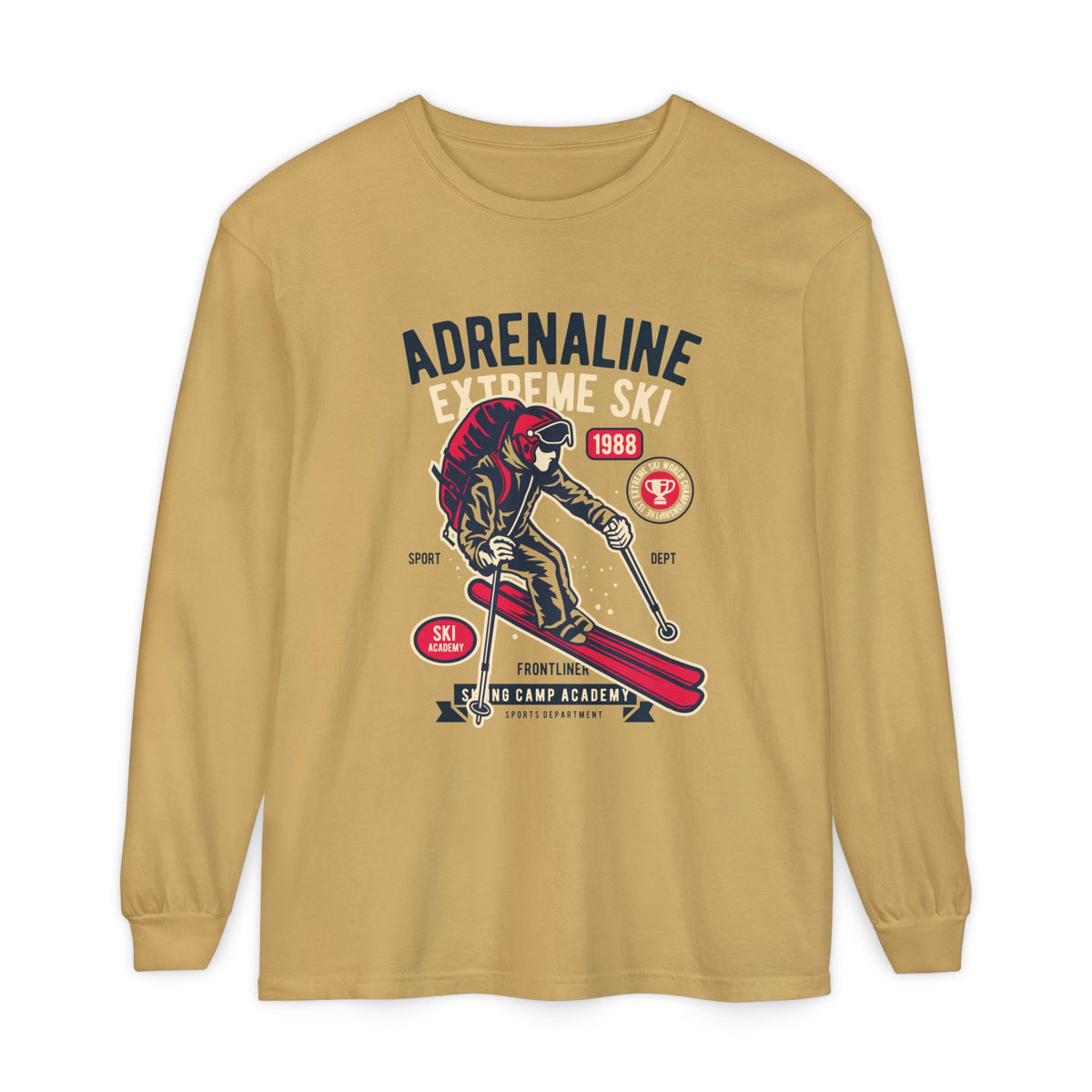 Adrenaline Extreme Ski Garment-Dyed Long Sleeve T-Shirt
