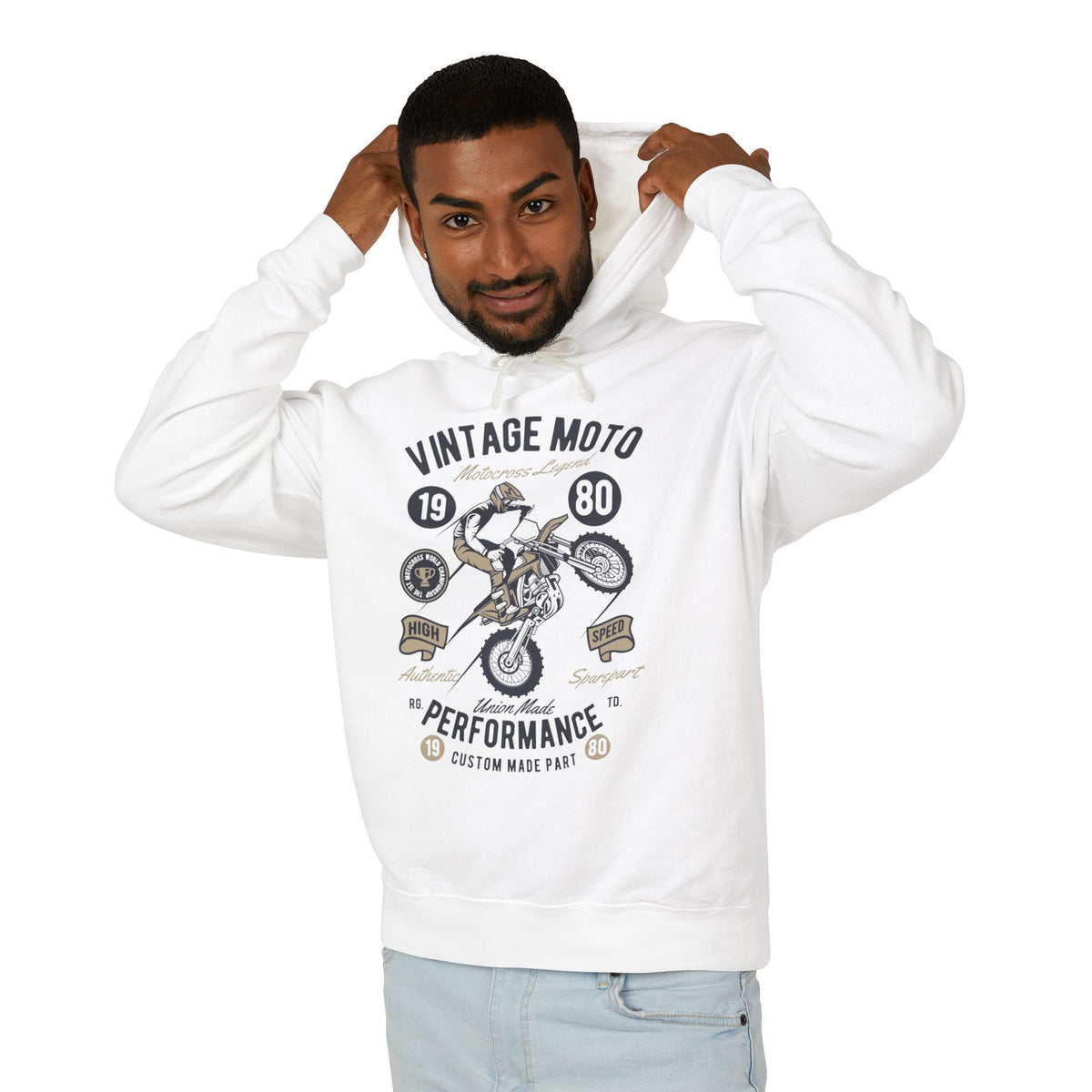 Vintage Moto Lightweight Hooded Sweatshirt