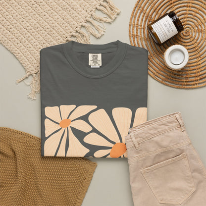 Daisy Square Garment-Dyed Women's T-Shirt